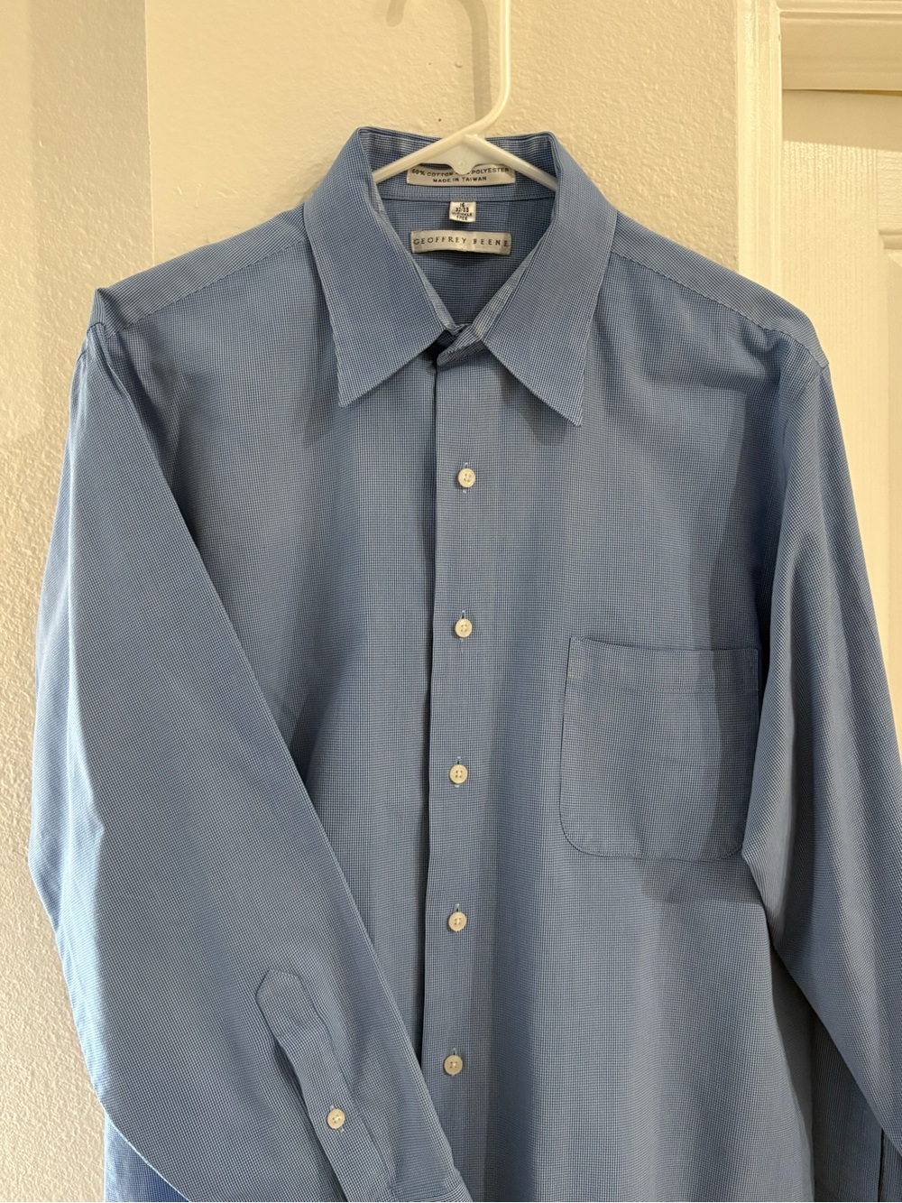 Geoffrey Beene Men’s Sky Blue Long-Sleeve Dress Shirt
